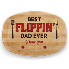 Custom Platter - Personalized Father's Day Birthday Gifts For Dad, Grandpa - Smoke Meat Enjoy Life