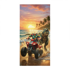 Personalized Dinosaur Beach Towel, Custom Dinosaurs Kids Towel, Boy Summer Gift. Boys Gifts.