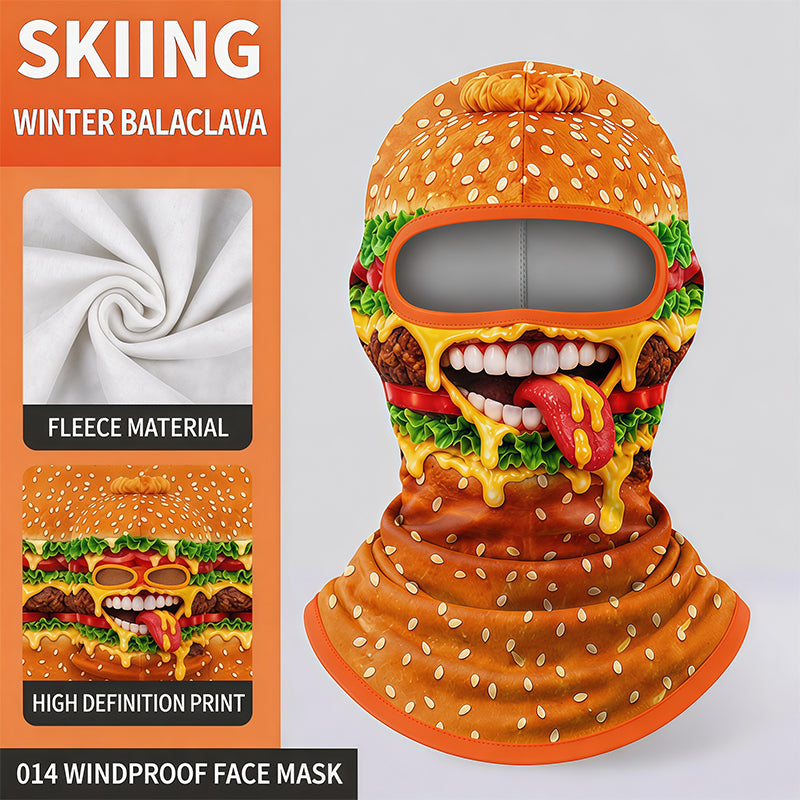 Novelty Fleece Balaclava – Windproof Funny Face Ski Mask That Covers Head, Face & Neck