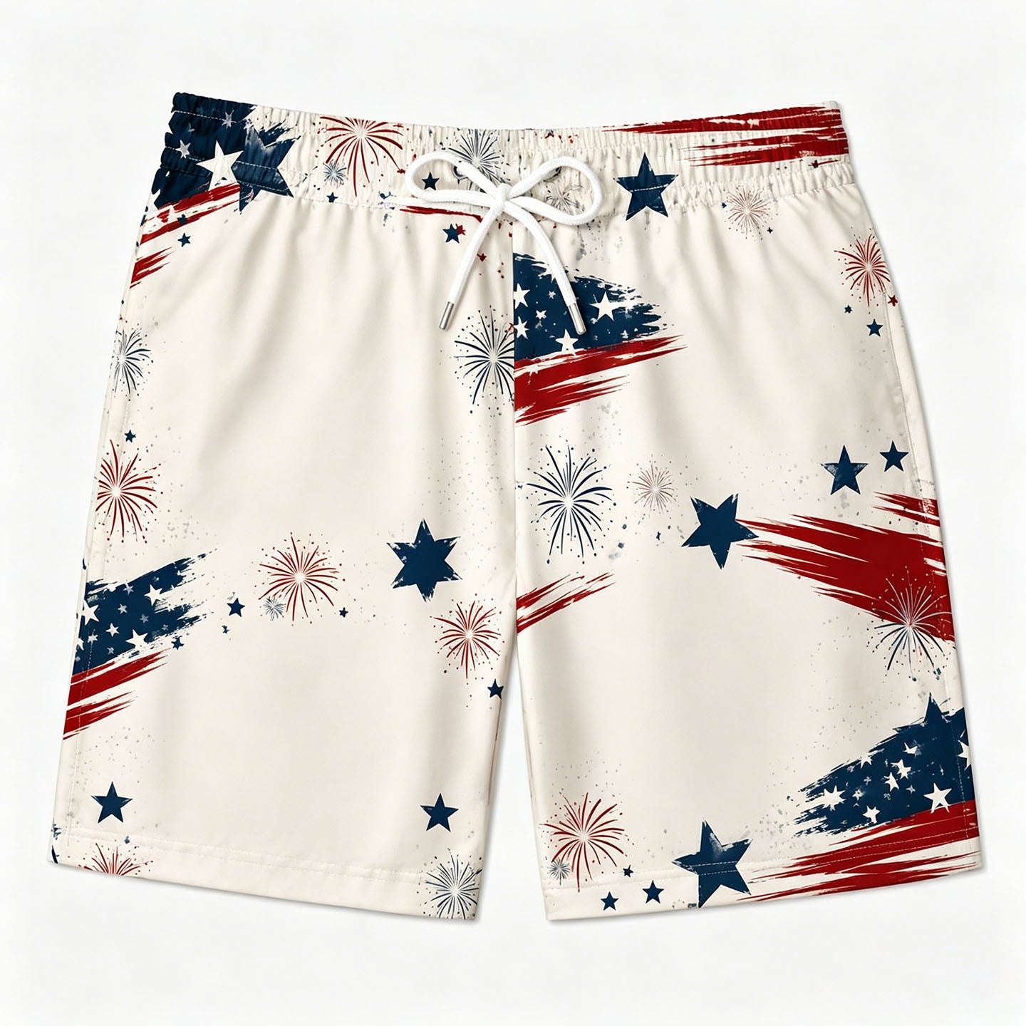USA Star Firework Independence Day Patriotic Swim Shorts