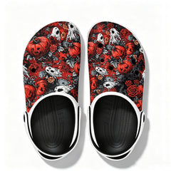 A variety of printed beach shoes with custom-designed shoe uppers