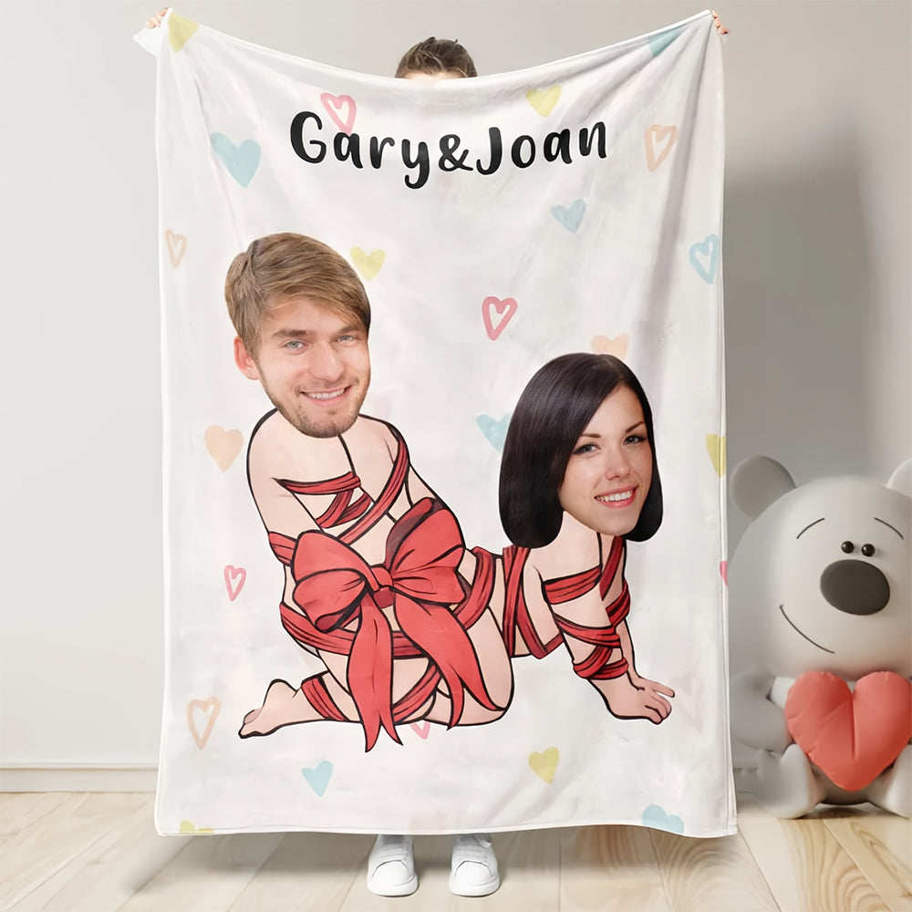 Personalized Photo Blanket Custom Faces and Names Gifts for Him