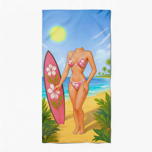 Custom Girls Beach Towel, Personalized Face Photo Gift, Bachelorette Pool Towel, Funny Gifts.