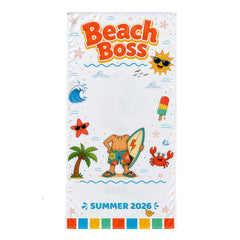 Personalized Beach Towel Kids Custom Face, Toddler Pool Towels, Photo Towel with Name Summer.