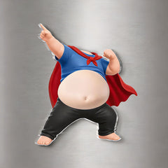 Custom Photo Dad Bod Belly Squishy Acrylic Fridge Magnet – Personalized Father's Day Funny Gifts For Dad, Grandpa – Official Belly Appreciation Club