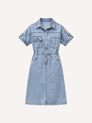 2026 New Lapel Washed Dress
