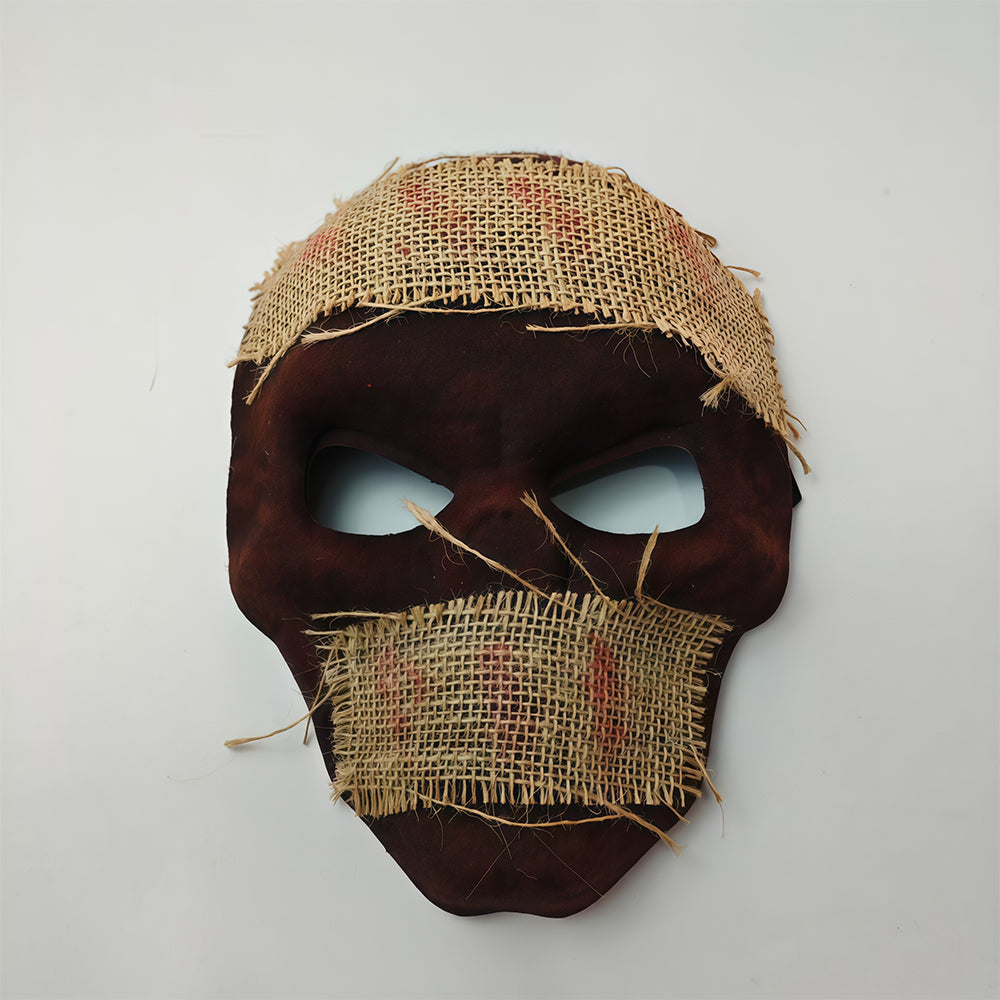 Halloween funny mask for men with blood-stained fabric patches for a half-face party cosplay for horror pranks