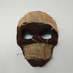 Halloween funny mask for men with blood-stained fabric patches for a half-face party cosplay for horror pranks