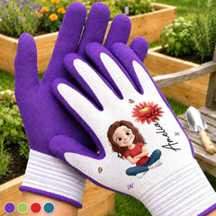 Custom Coated Grip Gardening Gloves - Personalized Birthday Garden Gifts For Gardeners - My Daily Blooming Garden
