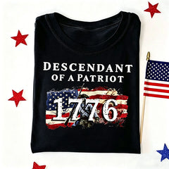 Descendant of a Patriot Shirt, Revolutionary War Heritage Tee, Vintage American Revolution Gift
