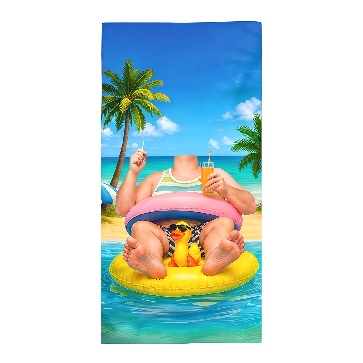 Personalized Beach Towel with Face and Name, Funny Pool Float Vacation Gift, Birthday Gift .