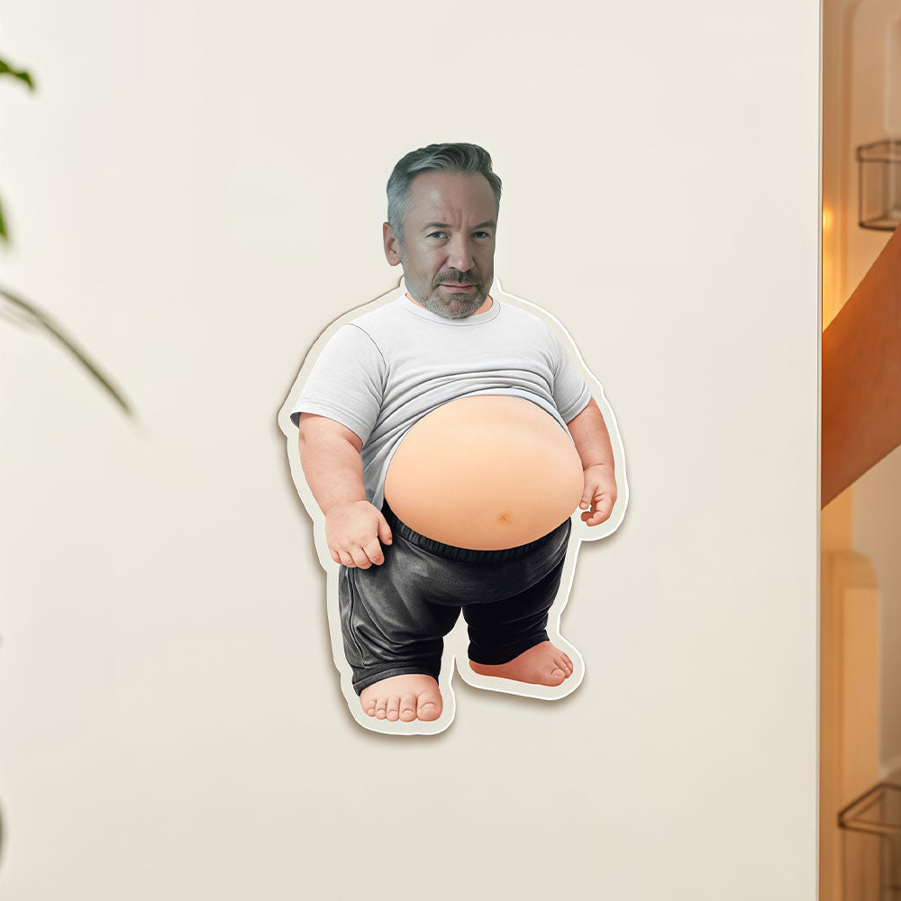 Casual Big Belly Grandpa Novelty Decor Fridge Magnet