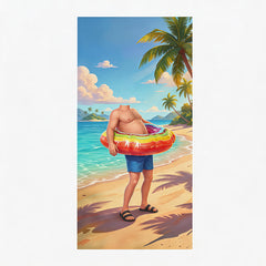 Personalized Funny Beach Towel with Face & Name, Custom Grandpa Gift, Funny Bath Towels.