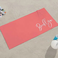 Trendy Script Personalized 30x60 Beach Towel
