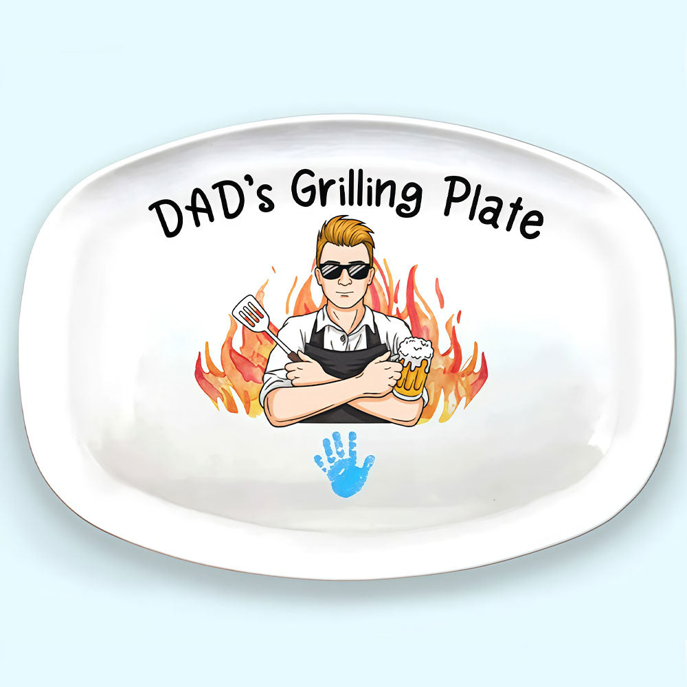 Daddy Grill Legend - Family Personalized Custom Platter - Father's Day, Birthday Gift For Dad
