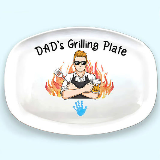 Daddy Grill Legend - Family Personalized Custom Platter - Father's Day, Birthday Gift For Dad