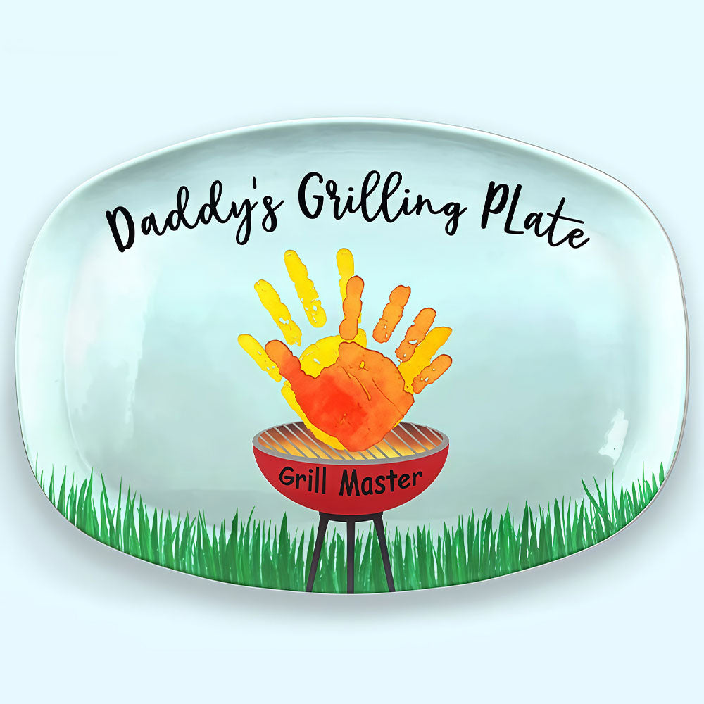 Daddy Grill Master - Family Personalized Custom Platter - Father's Day, Birthday Gift For Dad