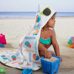 Beach Fun! Personalized Baby Hooded Beach & Pool Towel