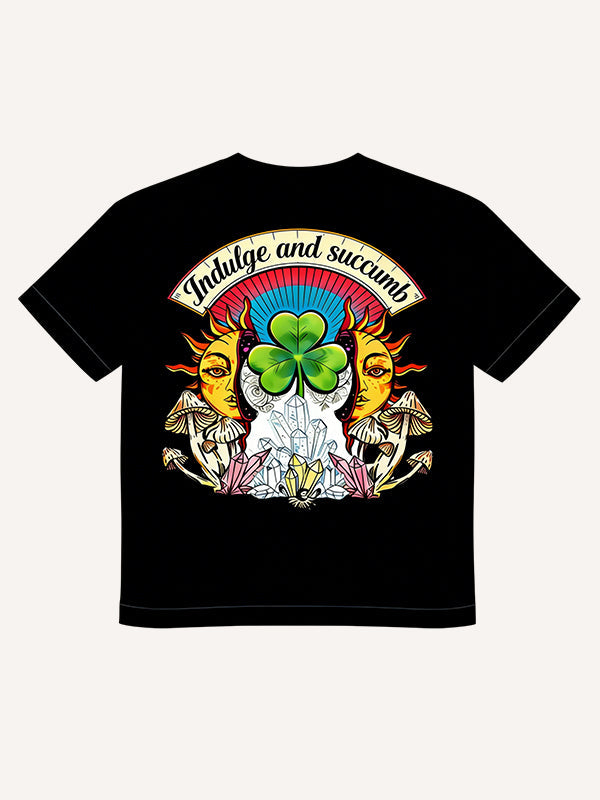 Turns out every day the sun hides luck inside. Printed Short Sleeve