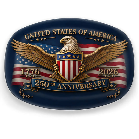 1776-2026 USA 250th Independence Anniversary Bald Eagle Shield Badge, Vintage American Flag Patriotic Sticker