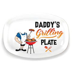 Custom Photo Everything Tastes Better When Daddy Makes It - Family Personalized Custom Platter - Father's Day, Gift For Dad, Grandpa