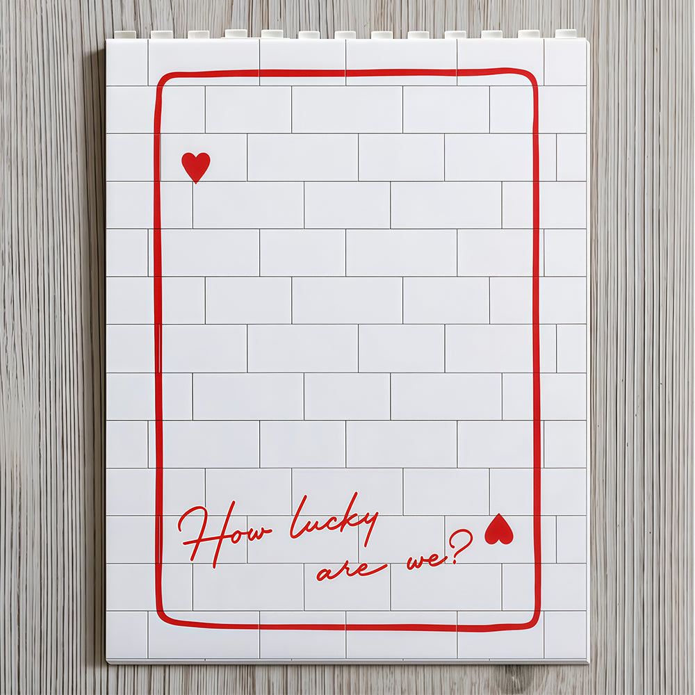 King And Queen Custom Couples Photo How Luck We Are - Personalized Photo Rectangle Building Brick