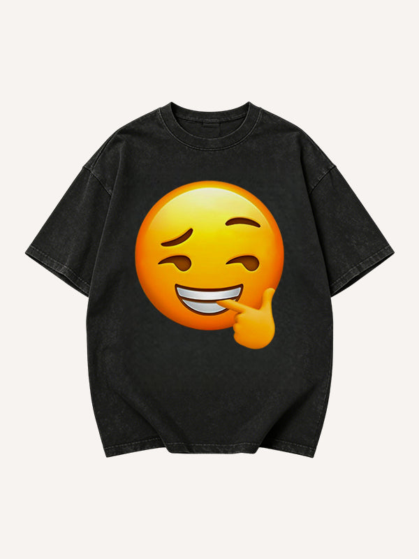 Men's Scratching Head Confused Emoji Graphic Short Sleeve T-Shirt