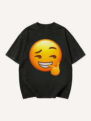 Men's Scratching Head Confused Emoji Graphic Short Sleeve T-Shirt