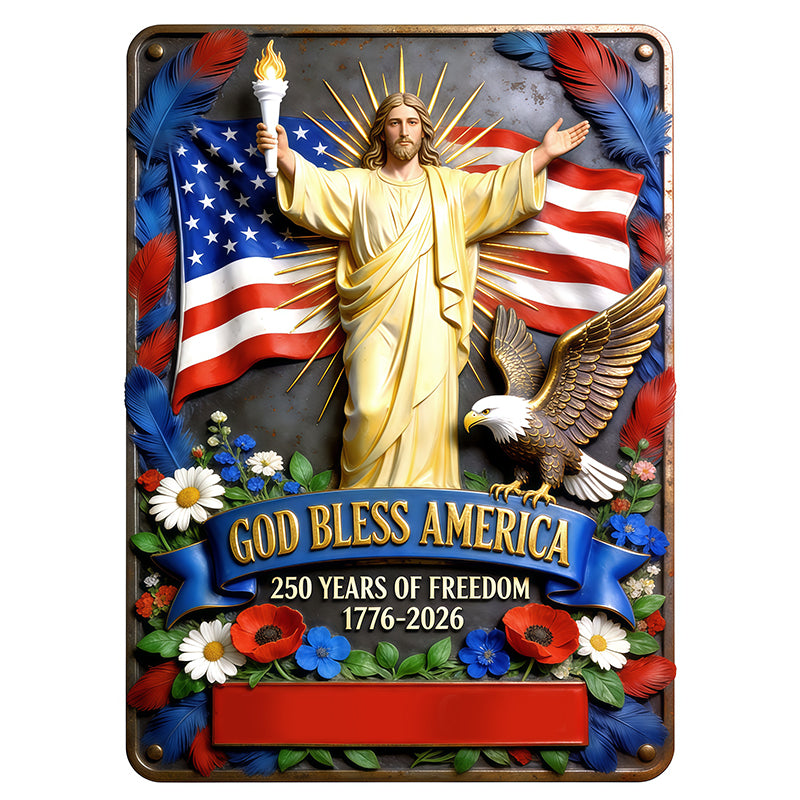 Custom Family Name 1776-2026 American Eagle Metal Sign - Personalized Gift for Parents and Patriotic Friends