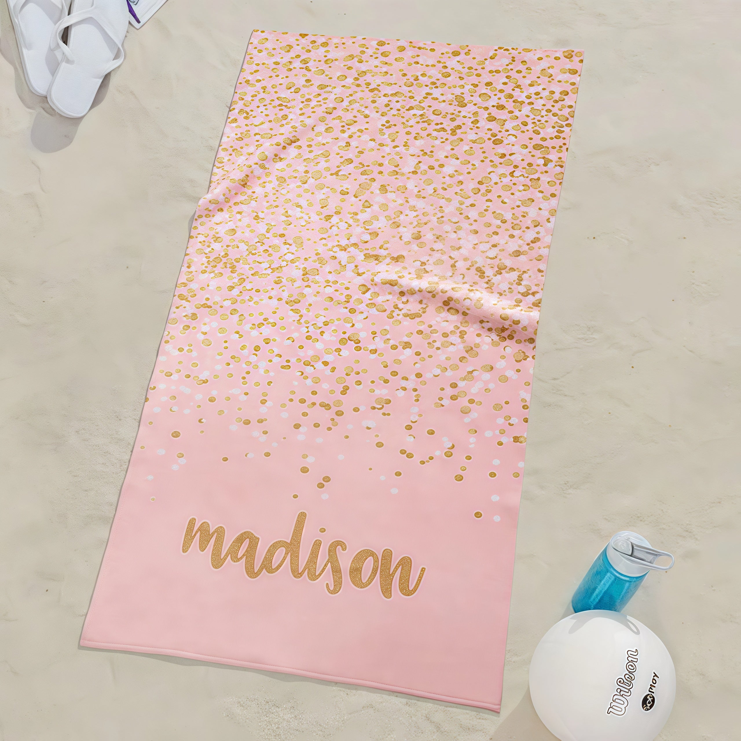 Sparkling Name Personalized 30x60 Beach Towel