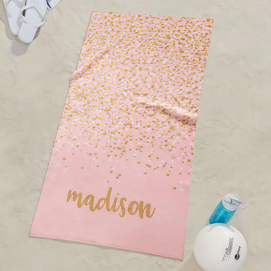 Sparkling Name Personalized 30x60 Beach Towel