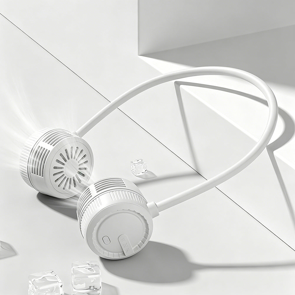 Neck-mounted small fan - Portable and foldable