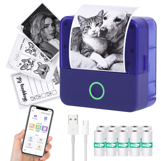 Mini Portable Bluetooth Thermal Printer | Inkless Pocket Sticker & Photo Printer for Notes, Lists & DIY Art
