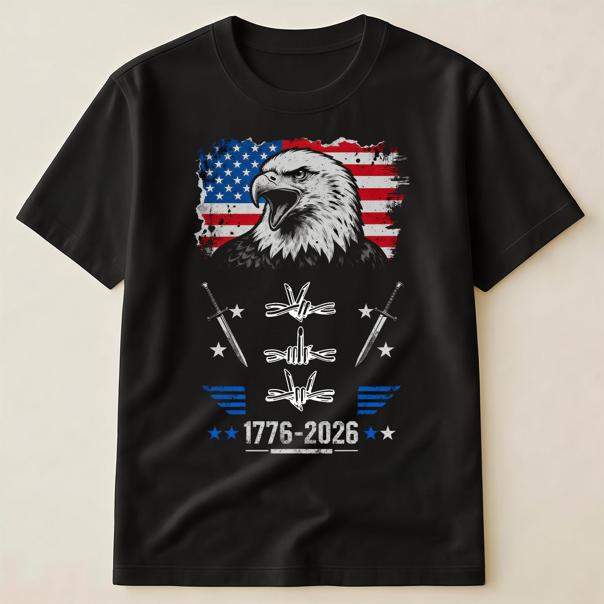 USA Eagle 1776-2026 Patriotic Shirt | American 250 Year Independence Middle Finger Graphic T-Shirt