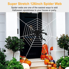 49 inch bendable black spider with a 126 inch stretch web - product photo 6 of 10