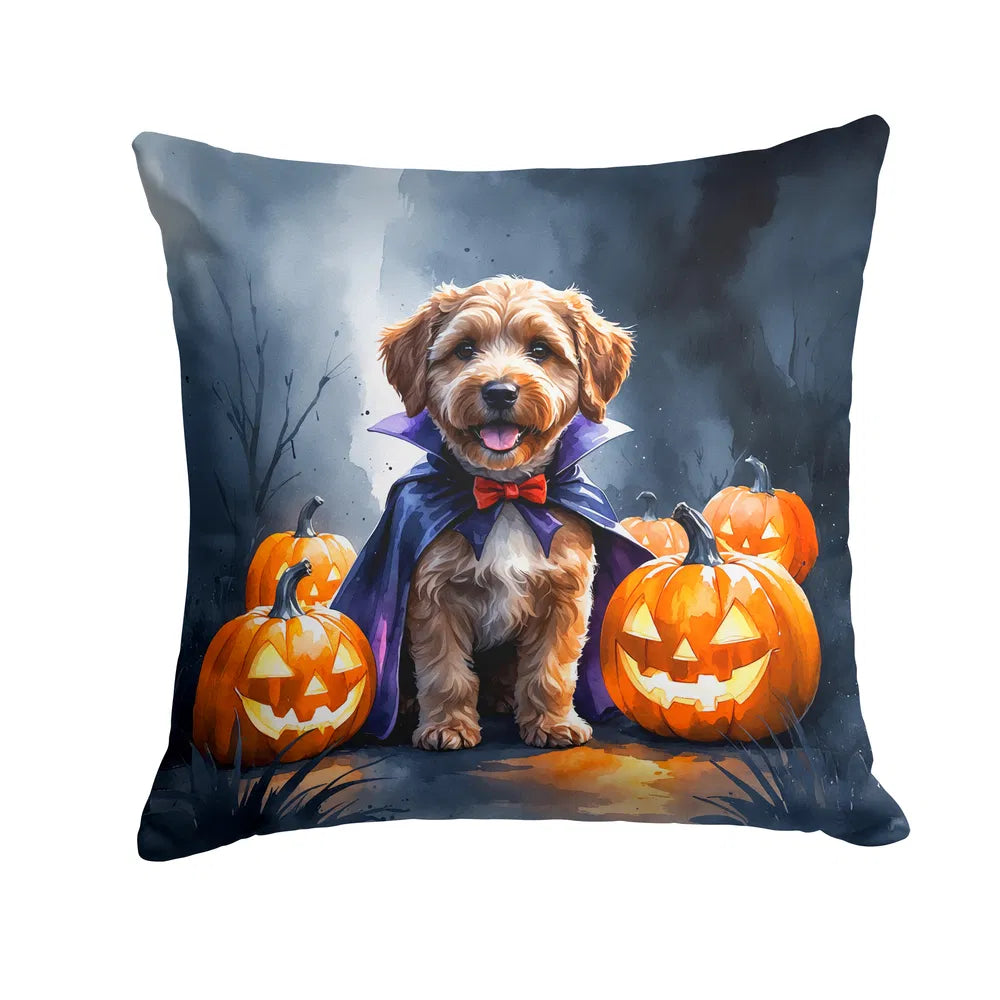 chocolate labradoodle halloween throw pillow with insert - product photo 8 of 8