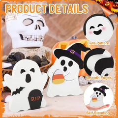 set of 3 wooden ghost tiered tray signs - product photo 4 of 6