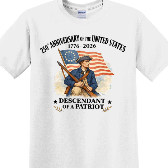 Personalized 250 Years of America Shirt, Custom Name Descendant of a Patriot, Patriotic 1776–2026 Tee