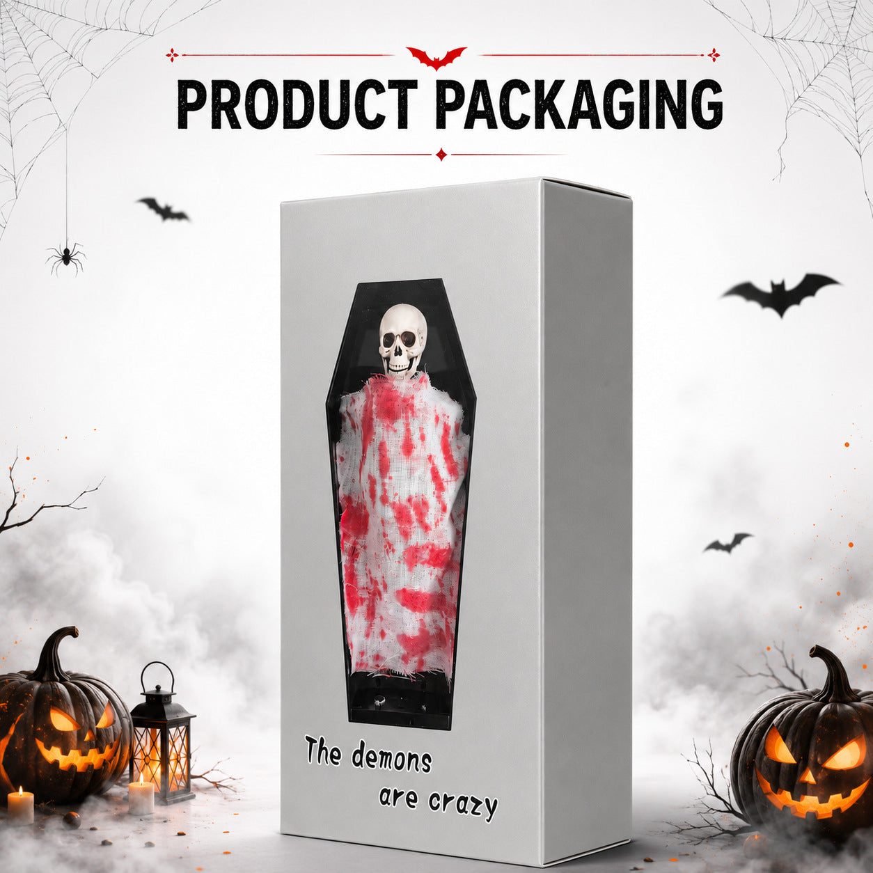 Halloween voice-controlled coffin skeleton motion props