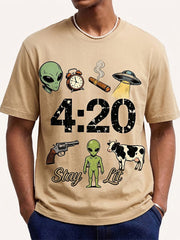 Western Style Short Sleeve with Big Smoke Print