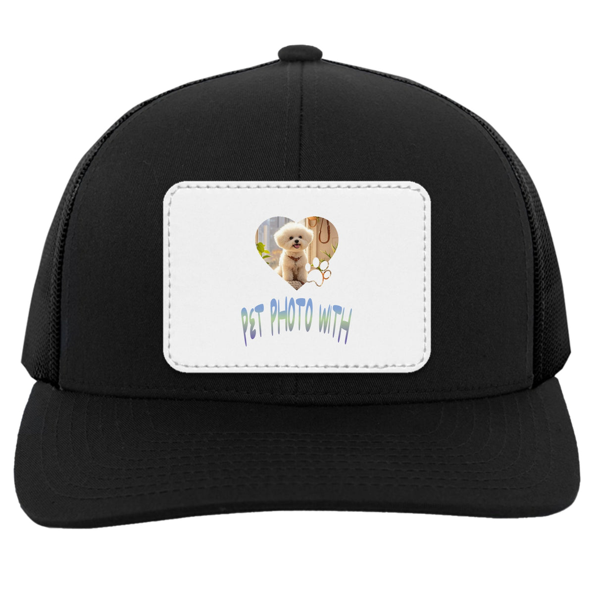 Pet Photo with name in Gradient Finish Cap