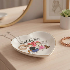 Custom This Iis The Best Day Ever Personalized Heart-Shaped Jewelry Tray