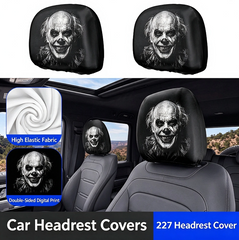 Halloween Grim Reaper Car Headrest Covers Universal Fit Scary Hooded Face