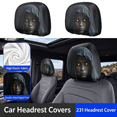 Halloween Grim Reaper Car Headrest Covers Universal Fit Scary Hooded Face