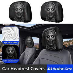 Halloween Grim Reaper Car Headrest Covers Universal Fit Scary Hooded Face