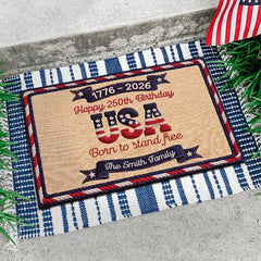 Custom Home Decor Decorative Mat-Personalized 4th Of July Gifts-Forever Free Forever Proud