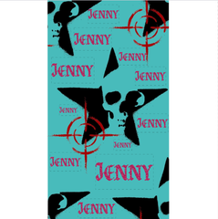 Turquoise Teal Skull & Target Grunge Pattern Beach Towel