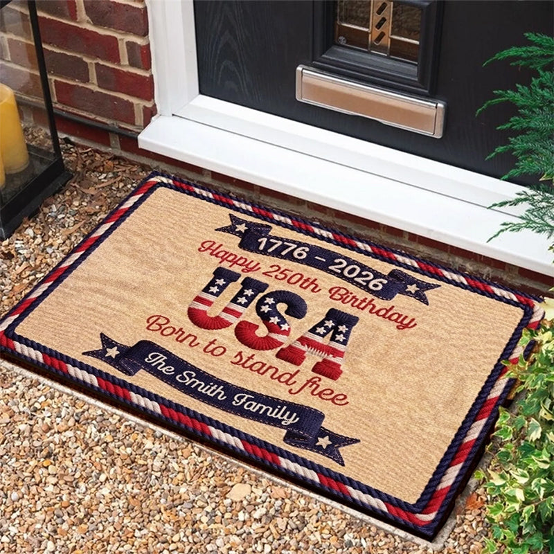 Custom Home Decor Decorative Mat-Personalized 4th Of July Gifts-Forever Free Forever Proud