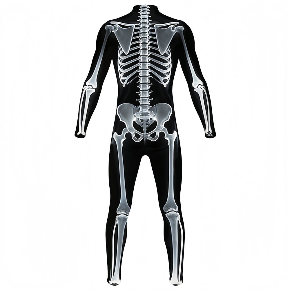 Luminous 3D Skeleton Halloween Bodycon Set, suitable for wearing at horror-themed parties.