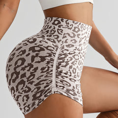 Leopard Print High Waist Booty Shorts with Custom Graphic